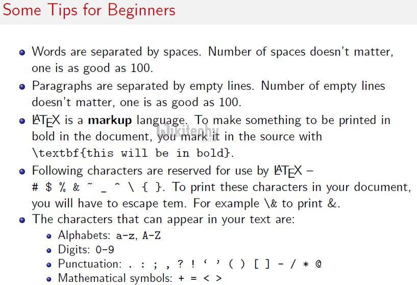 learn latex - latex tutorial - latex document creation guidelines - latex example programs